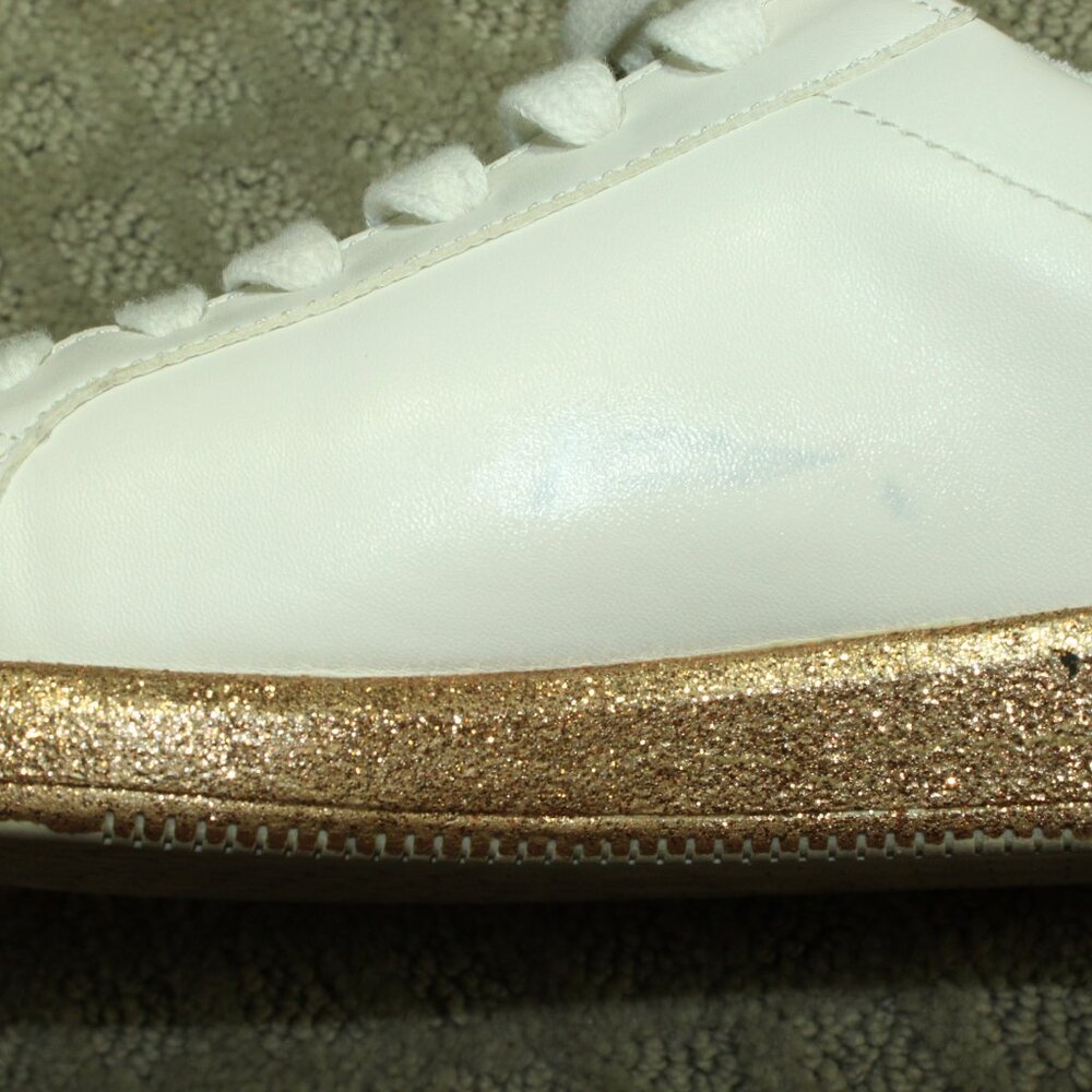 Torrid Women's Size 10.5W White Glitter Gold Sneakers Tennis Shoes - Picture 8 of 8